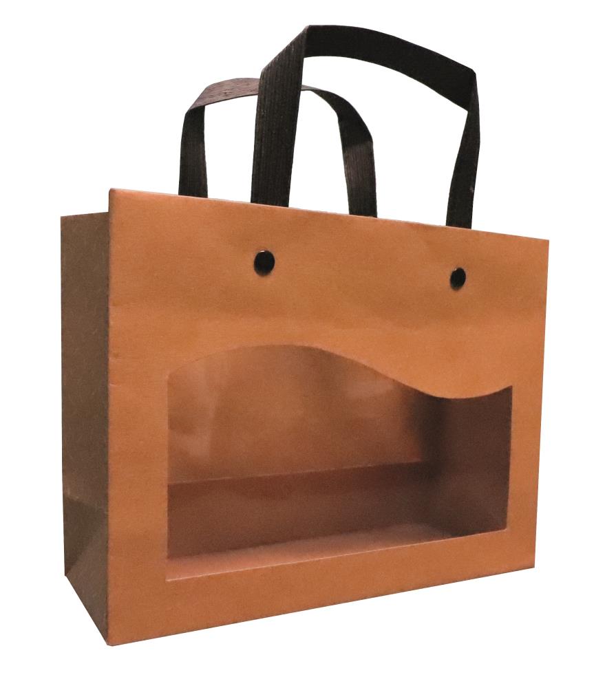 *FDS*SAC PAPIER KRAFT + FENETRE "DELICATESSEN"  20X7.5XH/15CM PAQUET DE 10 PCES