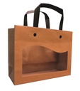 SAC PAPIER KRAFT + FENETRE "DELICATESSEN"  20X7.5XH/15CM PAQUET DE 10 PCES