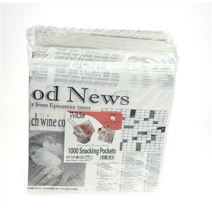 FRIET/BURGERS ZAK 17X16.5CM OPEN AAN 2 ZIJDEN 1000 STUKS