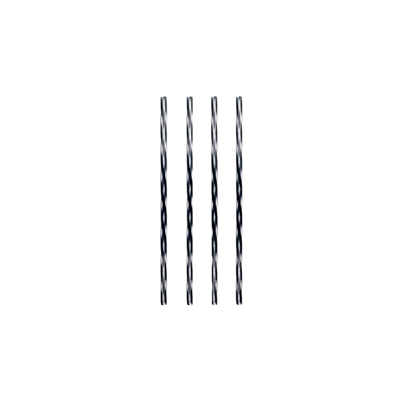 PP COCKTAIL STRAWS 15CM BLACK AND TRANSPARENT 200PCS
