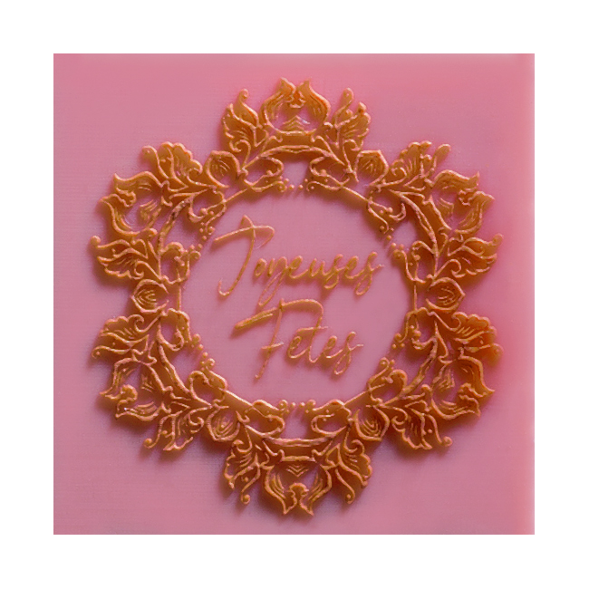 088200 PCB CARRÉS COLORÉS ROSE RELIEF VERSAILLES 4,5CM 70PCS ***S/CDE***