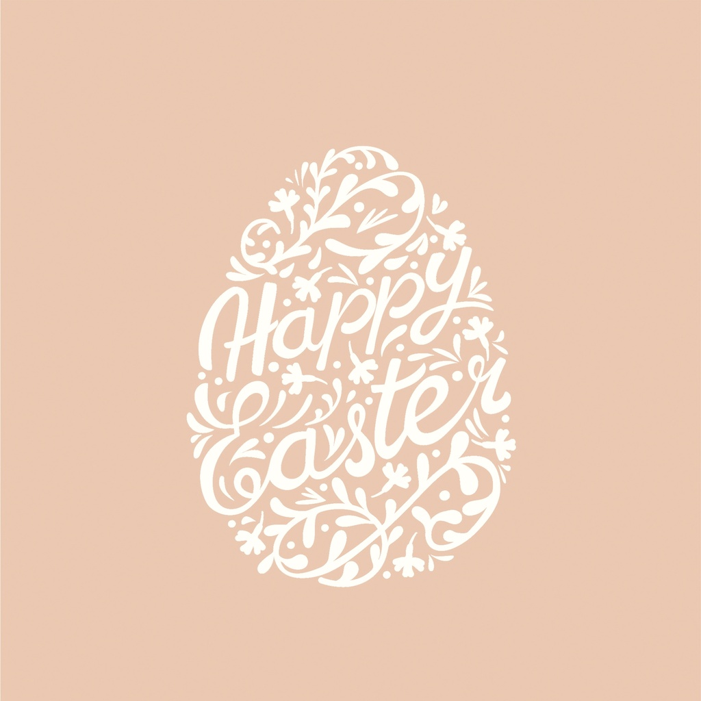 STEWO SERVIETTE 33X33CM OEUF HAPPY EASTER COULEUR SAUMON 20PCS