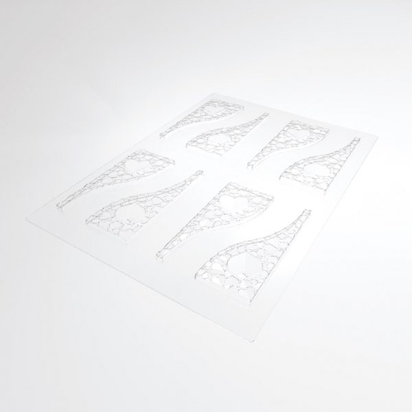 025192 PCB MOULES TABLETTES COEURS POUR 8 PIÈCES 15,5X6,2 CM H. 1 CM 2PCES ***S/CD***