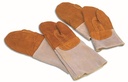 MATFER PAIR OF ORANGE LEATHER MITTENS THERMAL 250° 40CM SPLIT LEATHER LINED WITH WOOL