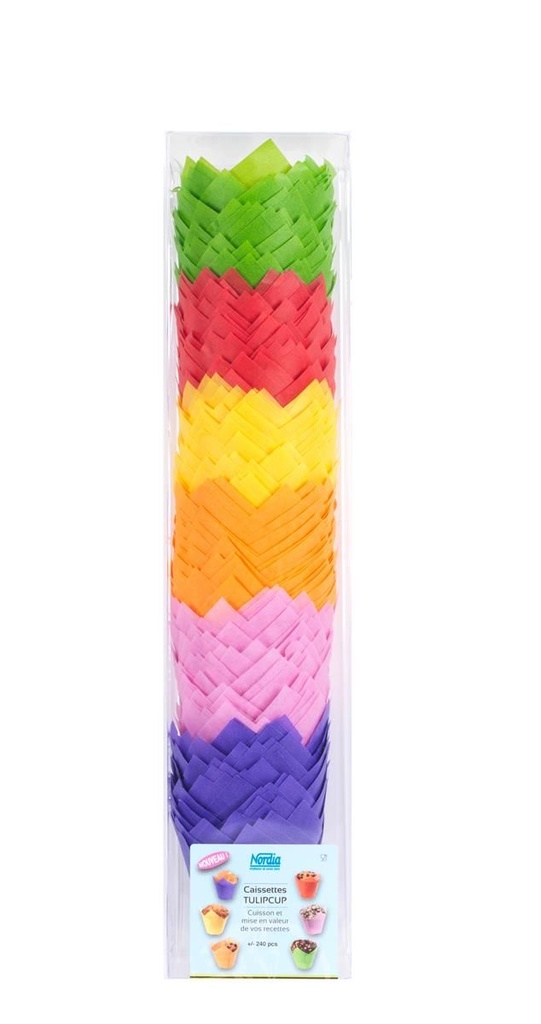 BLISTER 240 TULIPCUP 50X80MM 6 KLEUREN=BLISTER