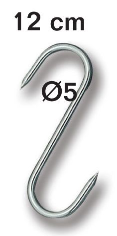 FISCHER STAINLESS STEEL HOOK 12CM ⌀ 5 MAX WEIGHT 60KG
