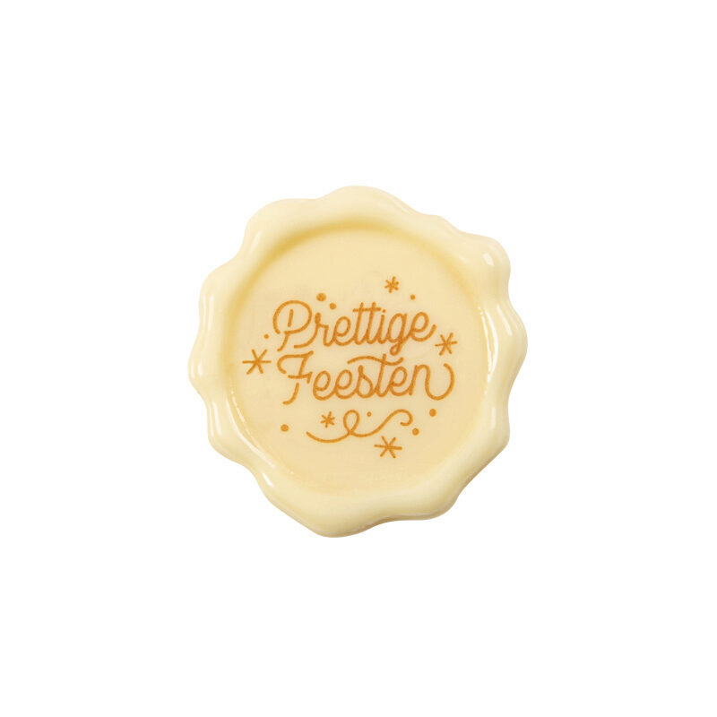 2015811 PRETTIGE FEESTEN WITTE CHOCOLADE STEMPEL 38MM120 STUKS