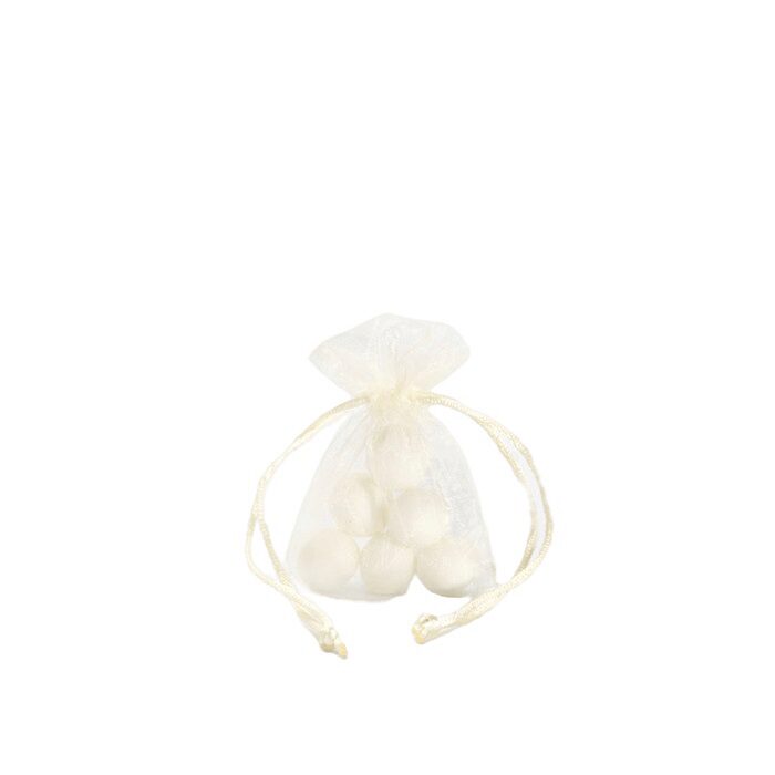 BAG OF 10 CREAM ORGANZA POUCHES 10X7CM