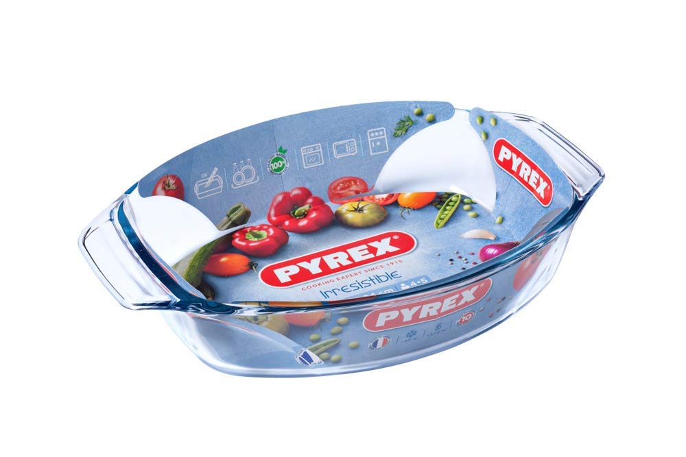 PYREX DISH OVAL 39X27CM-4.0L BOROSILICATE -40+300°