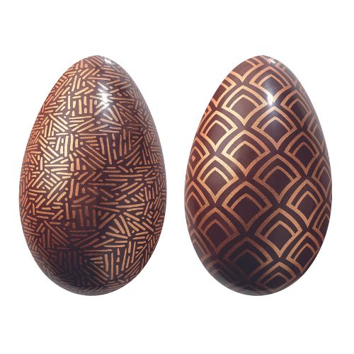 087163 PCB GATSBY HALF EGG MOLDS 2 DESIGNS 13.4X8.7 CM 16PCS ***ON ORDER***