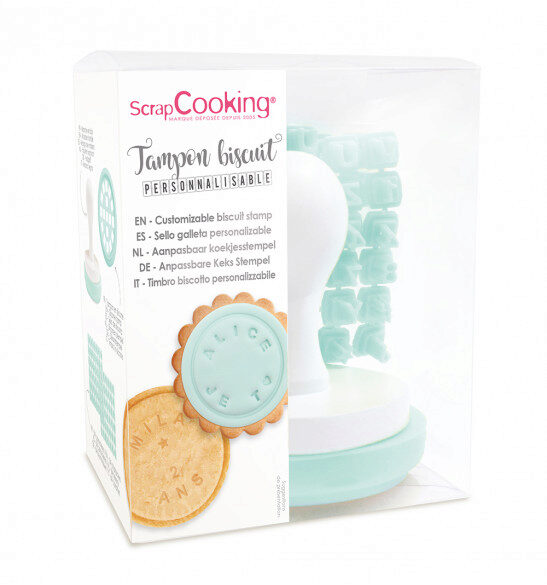 SCRAPCOOKING TAMPON PERSONNALISABLE POUR BISCUIT ROND
