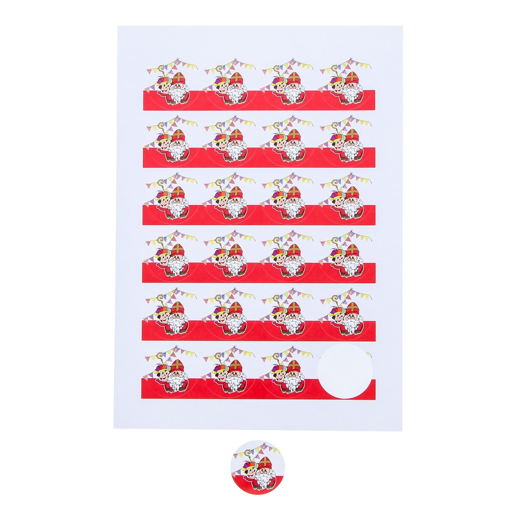 AUTOCOLLANT 4CM SAINT NICOLAS ET PERE FOUETTARD 24PCS