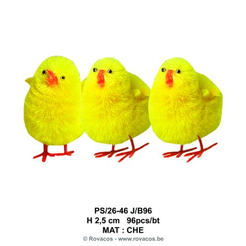 MINI YELLOW POMPOM CHICKS 2.5CM 96 PCES