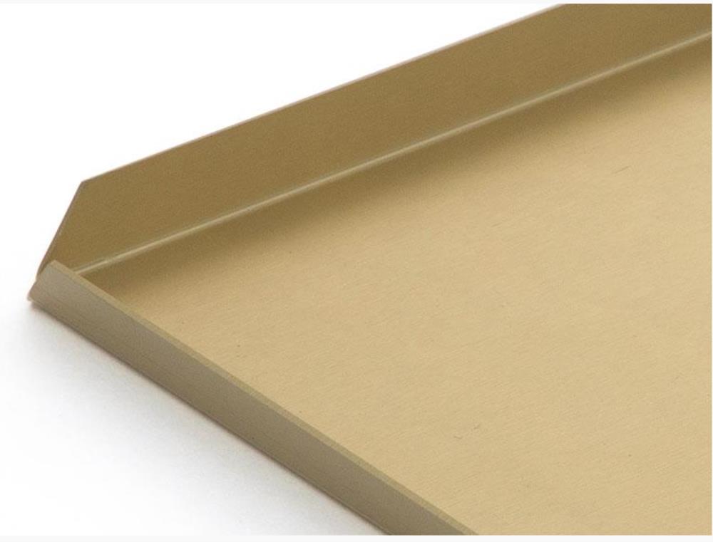 GOLD ALUMINUM TRAY 60X40XH1CM STRAIGHT EDGE ANGLE CUT