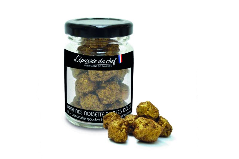 EPICERIE DU CHEF GOUDEN HAZELNOOT PRALINES IN STUKJES 45G