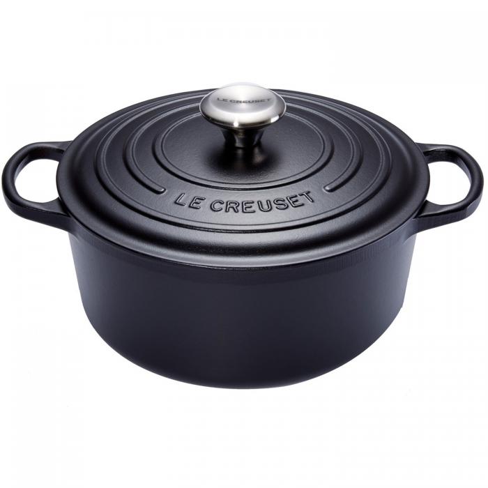 LE CREUSET ROUND COCOTTE 34CM MATTE BLACK 12.40L 10PSIGNATURE