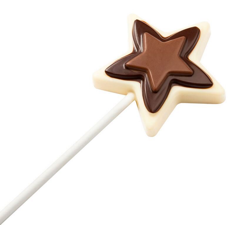 MOULE À CHOCOLAT SUCETTE ETOILE CF1105 13.5X27.5CM * 1X4 *23GR