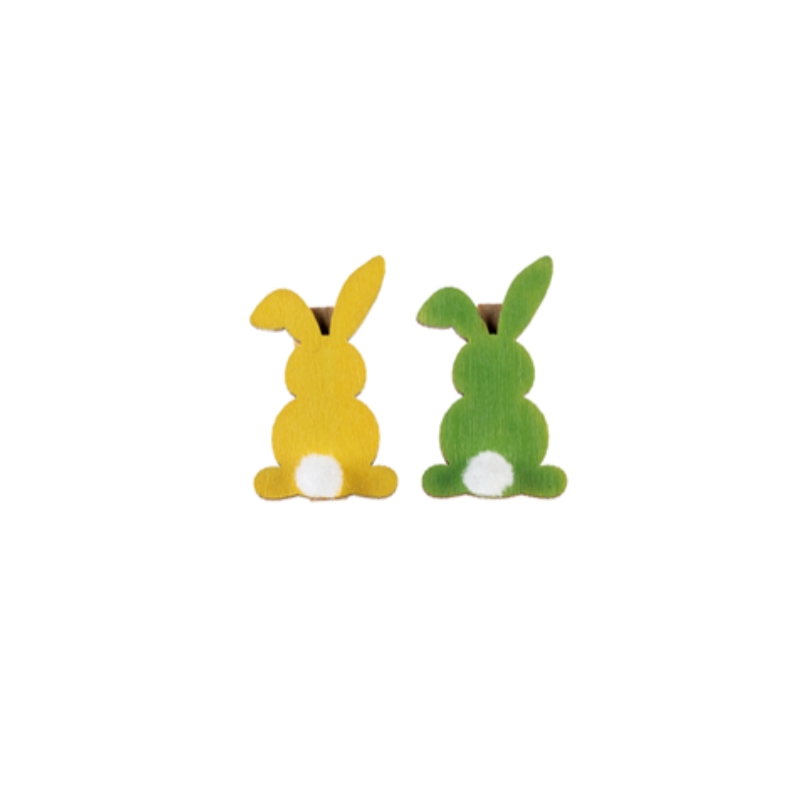YELLOW/GREEN RABBIT CLIPS 6PCS