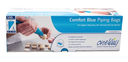 BLUE DISPOSABLE BAGS L 53 X 28CM COMFORT 100 PCES