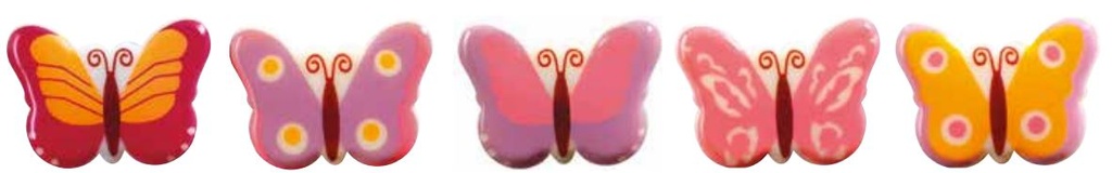 061302 PCB VLINDERS CB 16 ONTWERPEN 3X2.2 CM 208STUKS ***S/CD***