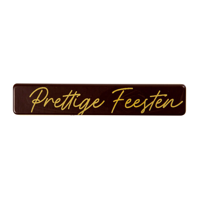 2015850 PLAQUETTE  PRETTIGE FEESTEN CHOCOLAT NOIR 8X1,5CM 120 PCES ***S/CD***