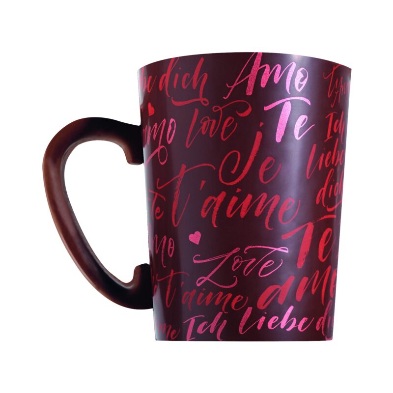 087180 PCB FEUILLES IMPRIMÉES JE T'AIME POUR MUG 25,35X11 CM 10PCES ***S/CDE***