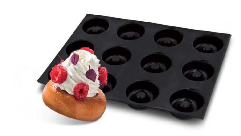 FP-01476 FLEXIPAN® ORIGINELE SAVARIN ROND 60X40CM 24EMP Ø7CM H2.3CM VOL 65ML