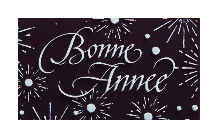 088025 PCB RECTANGLES CN WITH RELIEF BONNE ANNÉE 5X2.8CM 72PCS ***S/CDE***