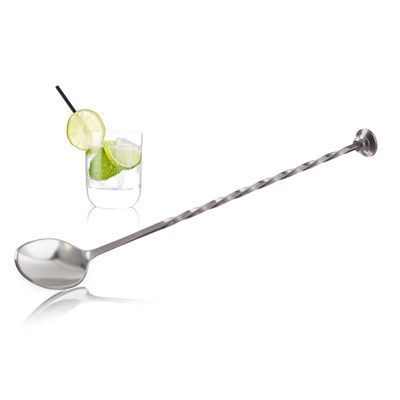 VACU VIN COCKTAIL SPOON 27CM TWISTED STAINLESS STEEL