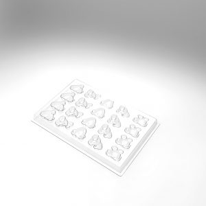 PCB Frimousse mallen voor 240 stuks 5 designs P. 1 cm 12pces ***s/cd***