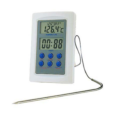 ALLA DIGITAL OVEN THERMOMETER 15CM STAINLESS STEEL PROBE TIMER AND ALARM FROM -50° TO +300°CABLE 100CM