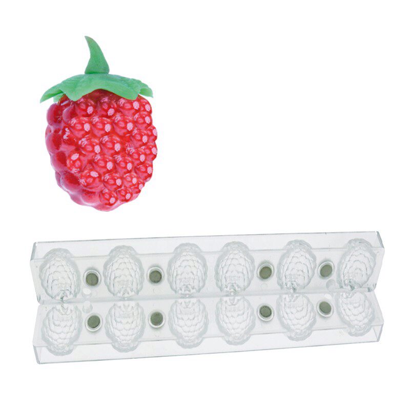 MOULE FRUITS 3D EN POLYCARBONATE FRAMBOISE 275 X 30 X 35 MM
