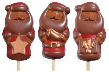 074202 PCB BLISTERVERPAKKINGEN SANTA FOPSPENEN & STICKS H. 7 CM - ± 15 G 5X9 STUKS ***s/cd***