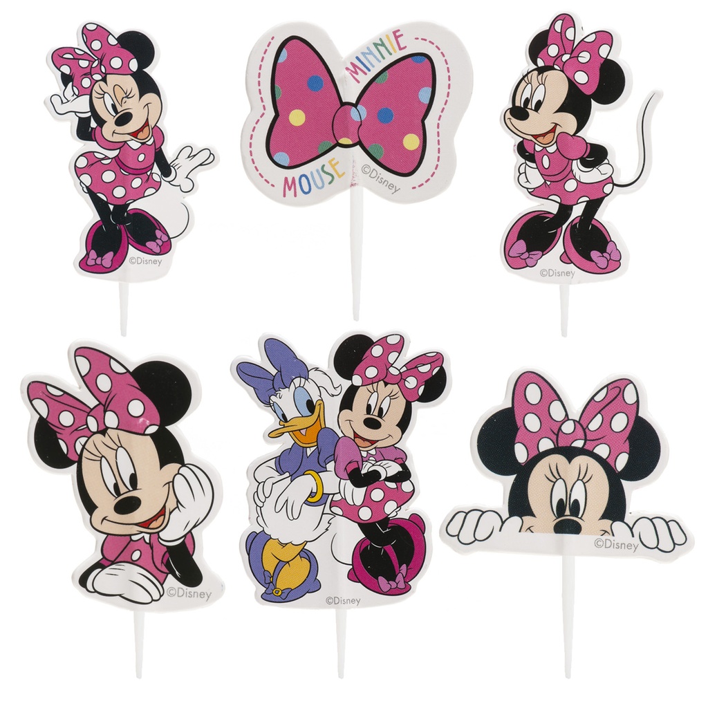 CAKE TOPPERS MINNIE 6 ASSORTIMENT 30 STUKS