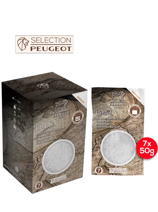 PEUGEOT GROS SEL "SEC" BLANC DE CUISINE-GERMANY-350GR 7X50GR