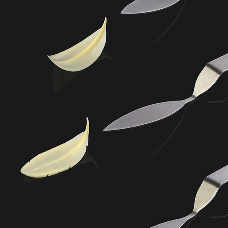 STAINLESS STEEL SPOON DECORATED WITH FEATHER LEAF "XL" 120X24MM