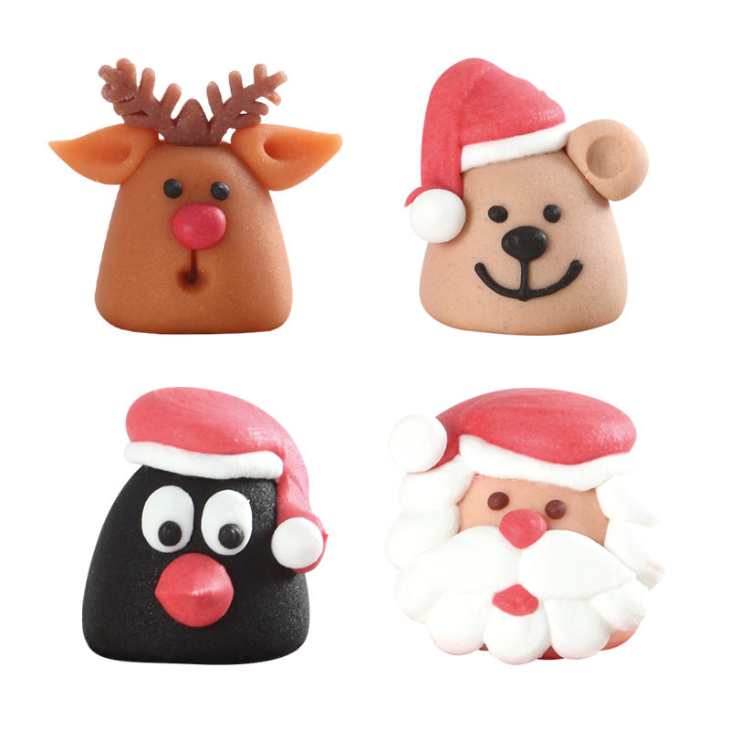 *FF*1013760 TÊTE DE NOËL MASSEPAIN 42PCES