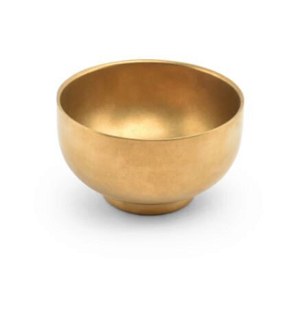 F2D VINTAGE GOLD DOUBLE WALL BOWL 13XH7.5CM