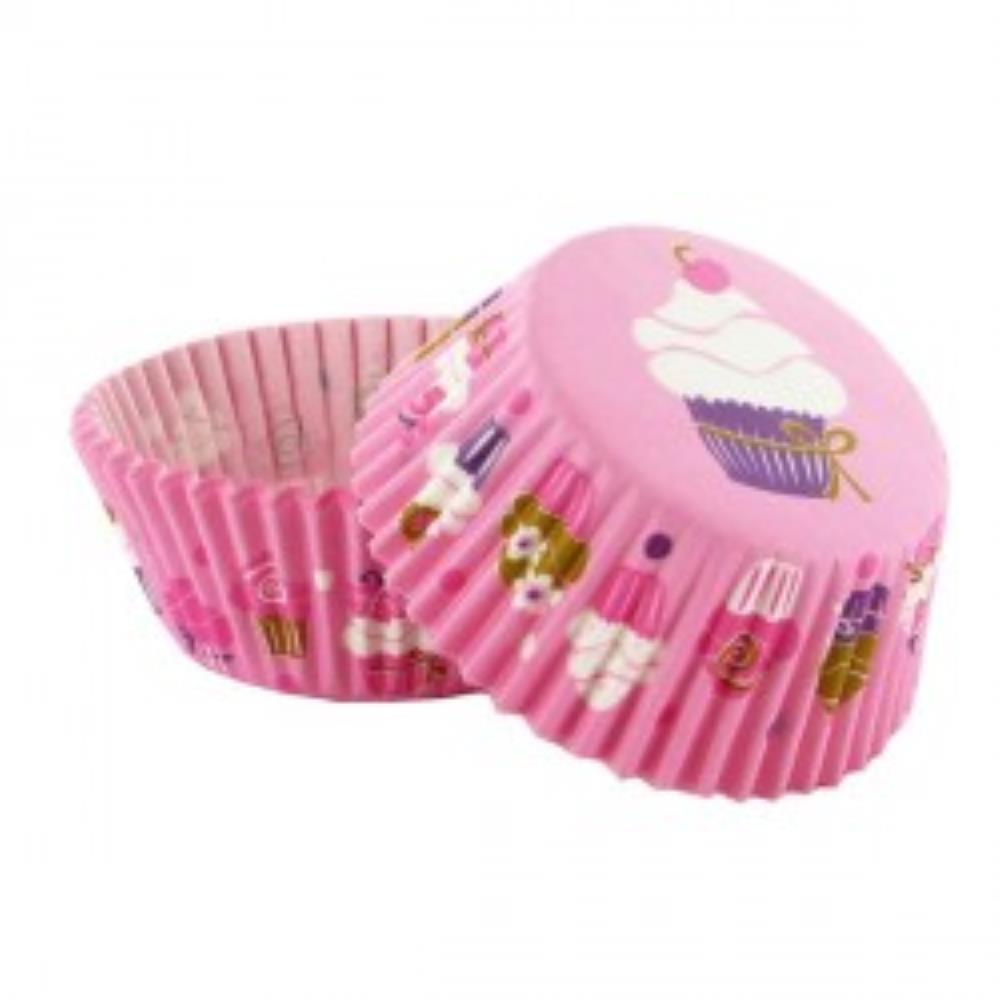 Cupcakevormpjes roze cupcake decoratie50 stukken =blister