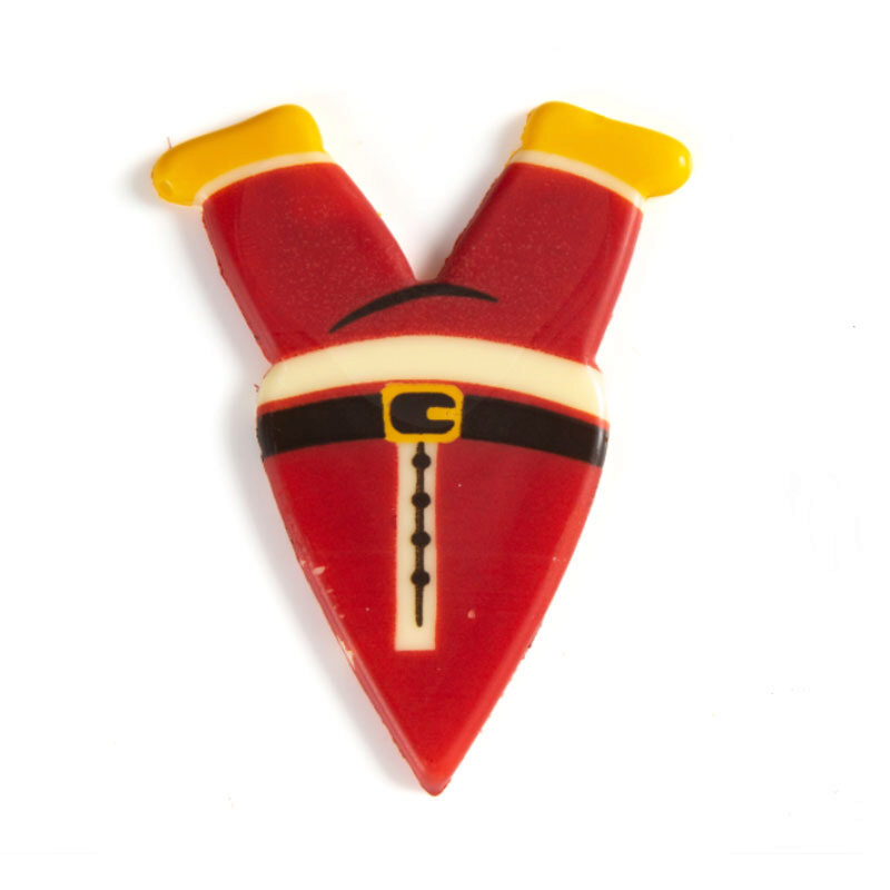 2015342 SANTA CLAUS LEGS IN THE AIR ON CHOCOLATE PICK 60 PIECES