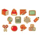 *FF*+ 2067104 ASSORTMENT OF SCHOOL THEME WHITE CHOCOLATE BLISTER 4CM 120 PCES