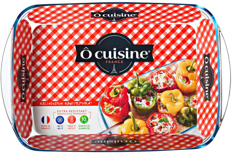 O CUISINE RECTANGULAR BOROSILICATE OVEN DISH 40X27CM 4.5L