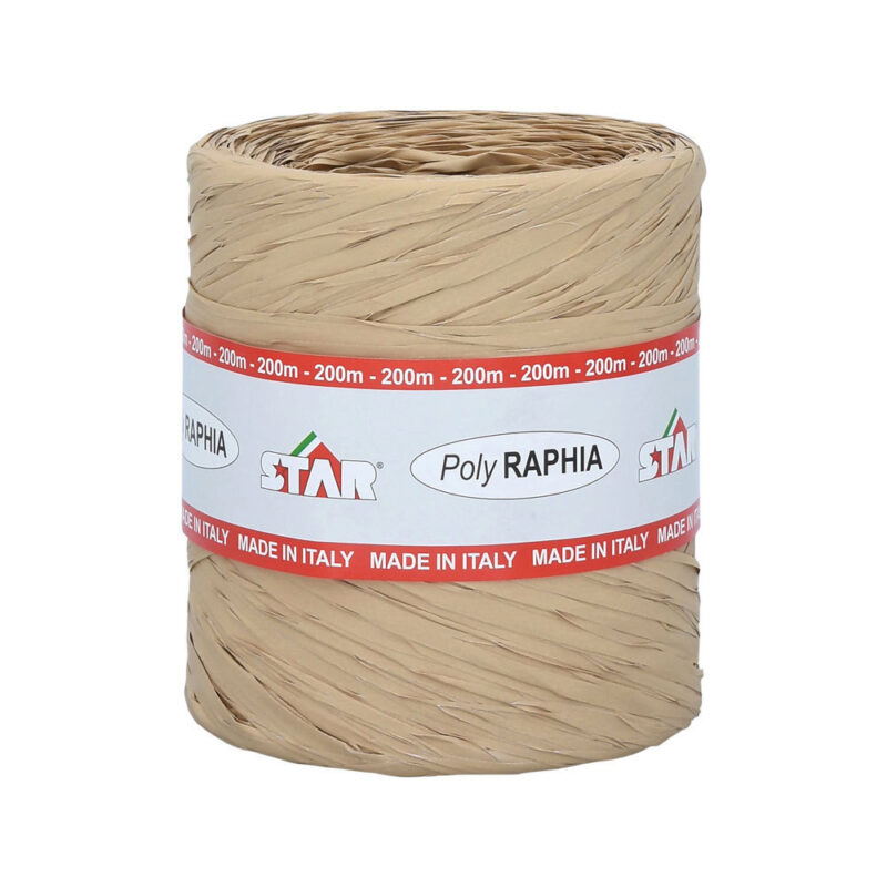 POLY RAPHIA 15MM X 200M BEIGE R16