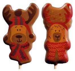 065265 PCB BLISTERVERPAKKINGEN "RENDIER" LOLLY'S EN STOKJES 2 PATRONEN H. 7 CM - ± 15 G 5X9 STUKS