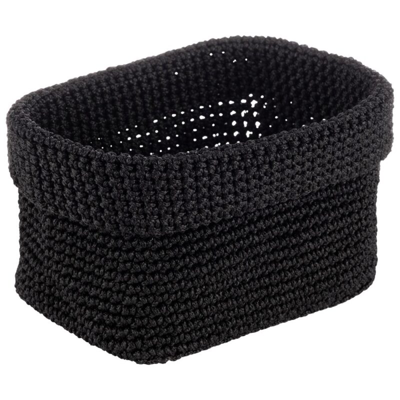 APS CORBEILLE PAIN NOIR CORDE CROCHET 24X17.5XH12CM POLYESTER - 30396