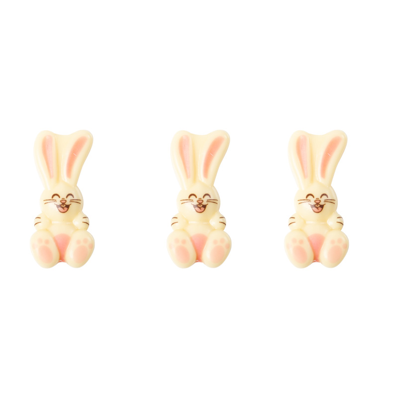 2069155 SMILING RABBIT RELIEF PLATE 5X2CM CHOCOLATE 150 PCES