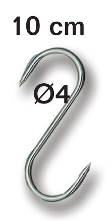 FISCHER STAINLESS STEEL HOOK 10CM ⌀ 4 MAX WEIGHT 45KG