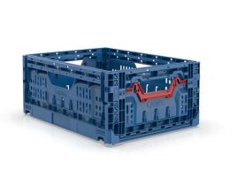 PLOOIBAK EURONORM 40X30X17CM BLAUW GEPERFOREERDVOLUME 16L