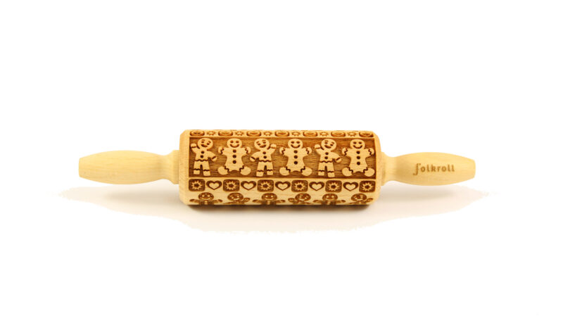 FOLKROLL WOODEN ROLLER JUNIOR 23CM ‘GINGERBREAD