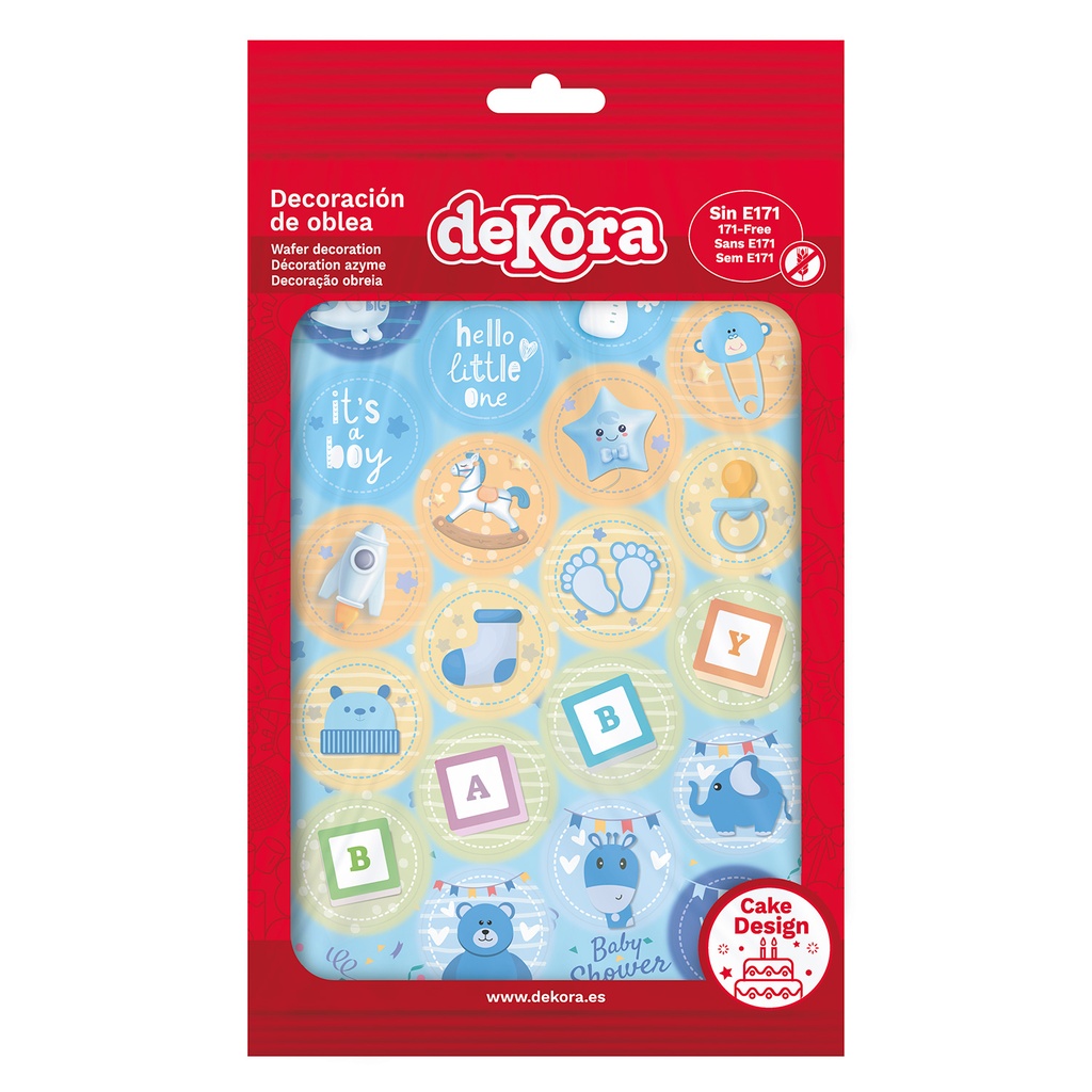 MINI DISQUE AZYME BABY SHOWER BOY Ø 3,4CM 20 PCES